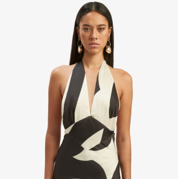 Brand New Bardot Citron Halter Midi Dress - Picture 2 of 10